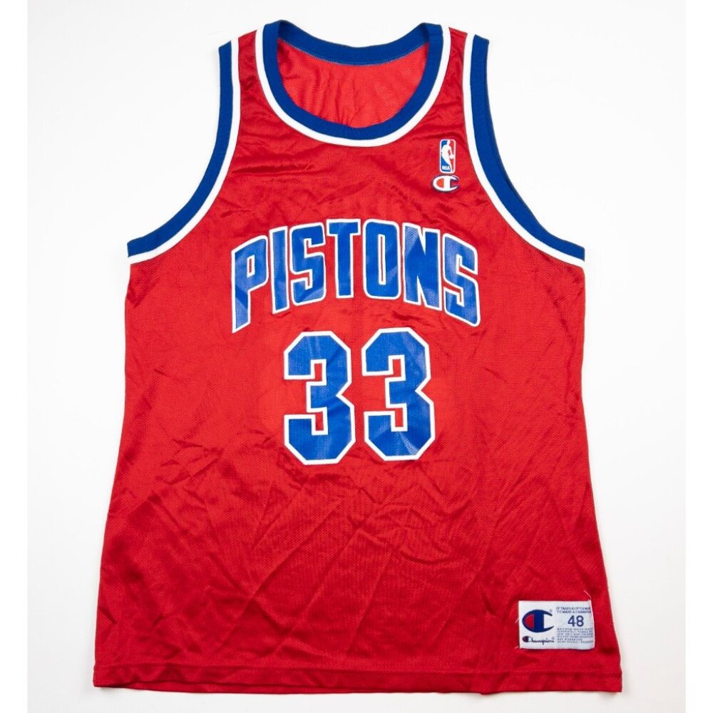 Grant Hill Detroit Pistons Jersey Men's 48 Vintage Champion Red Blue 90s NBA
